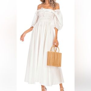 R.Vivimos NWT Summer Half Sleeve Cotton Ruffled Vintage A Line Flowy Long Dress